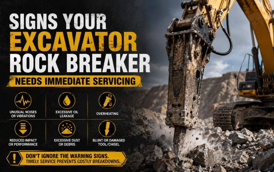 Signs Your Excavator Rock Breaker Needs Immediate Servicing