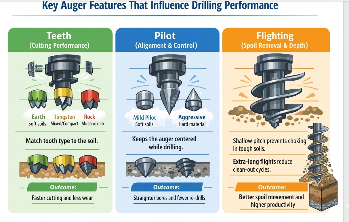 Role of Earth Auger Components